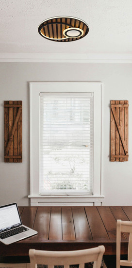 Globo Woody LED Deckenleuchte 32W Warmweiß Schwarz Matt, Metall Memoryfunktion Ø50cm 67345D5