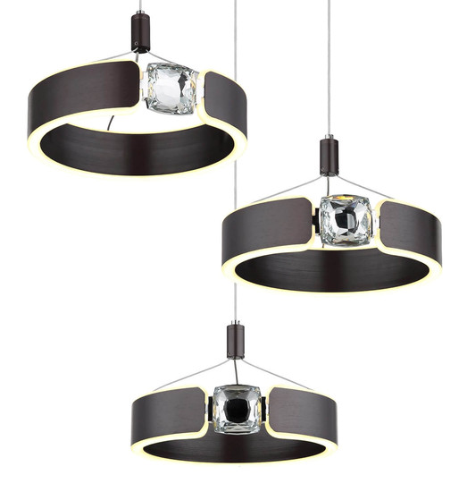 Globo LED Pendelleuchte Hendricks 36W warmweiss Bronzefarben gebürstet Metall Ø44cm
