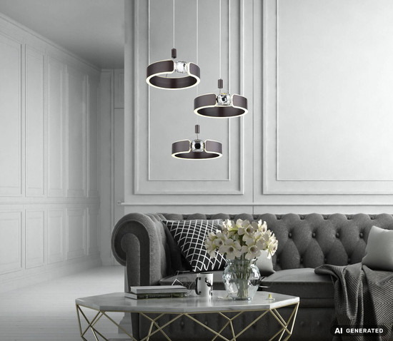 Globo LED Pendelleuchte Hendricks 36W warmweiss Bronzefarben gebürstet Metall Ø44cm