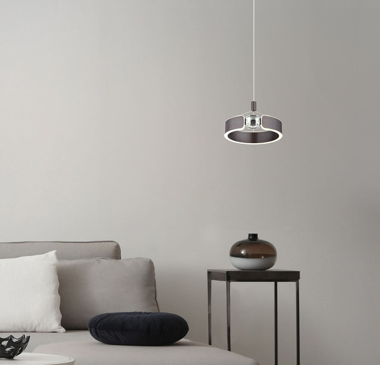 Globo Hendricks LED Hängeleuchte 12W Warmweiß Bronzefarben Gebürstet, Metall Ø22cm 67349H