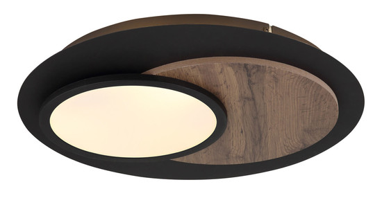 Globo Kory LED Deckenleuchte 24W Warmweiß Schwarz Matt, Metall Memoryfunktion Ø48cm 67351-24