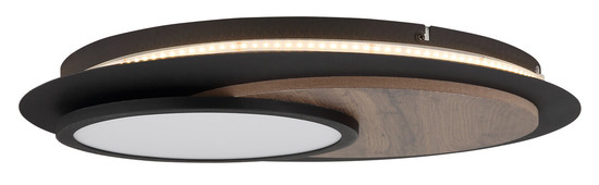 Globo Kory LED Deckenleuchte 24W Warmweiß Schwarz Matt, Metall Memoryfunktion Ø48cm 67351-24