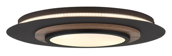 Globo Kory LED Deckenleuchte 24W Warmweiß Schwarz Matt, Metall Memoryfunktion Ø48cm 67352-24