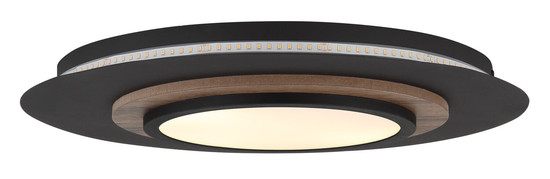 Globo Kory LED Deckenleuchte 24W Warmweiß Schwarz Matt, Metall Memoryfunktion Ø48cm 67352-24