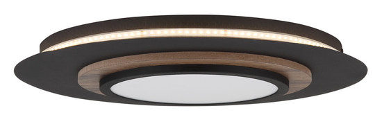 Globo Kory LED Deckenleuchte 24W Warmweiß Schwarz Matt, Metall Memoryfunktion Ø48cm 67352-24