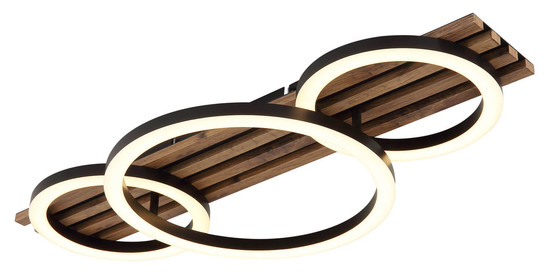 Globo Tisha LED Deckenleuchte 24W Warmweiß Schwarz Matt, Metall Ø30cm 67353D3