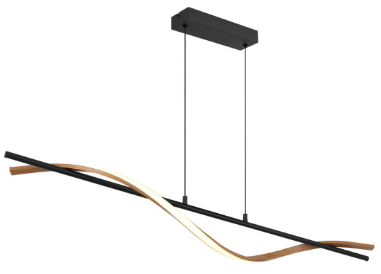 Globo Watkins LED Hängeleuchte 30W Warmweiß Schwarz Matt, Metall 120cm 67354H