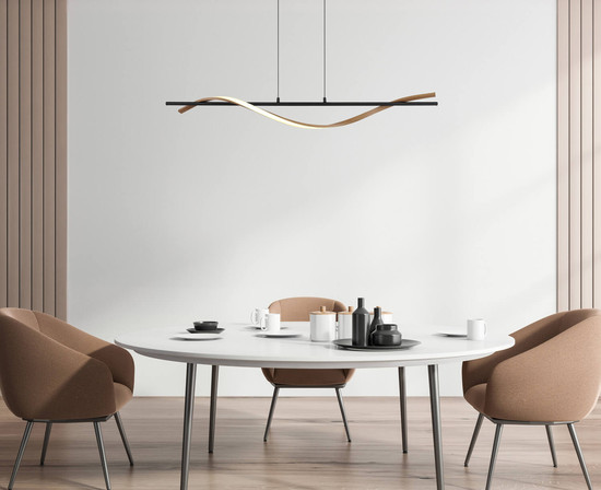 Globo Watkins LED Hängeleuchte 30W Warmweiß Schwarz Matt, Metall 120cm 67354H