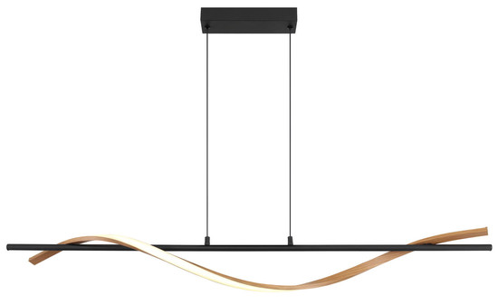 Globo Watkins LED Hängeleuchte 30W Warmweiß Schwarz Matt, Metall 120cm 67354H