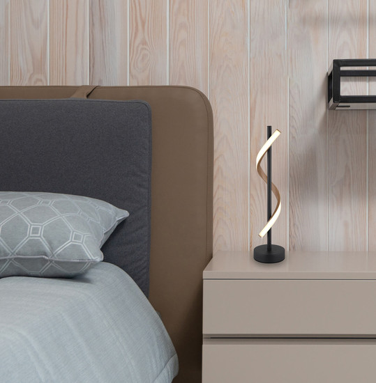 Globo Watkins LED Tischleuchte 12,50W Warmweiß Schwarz Matt, Metall 49,3cm 67354T