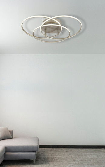 Globo Kombos LED Deckenleuchte 40W Neutralweiß Nickel Matt, Metall Ø29cm 67355-40N