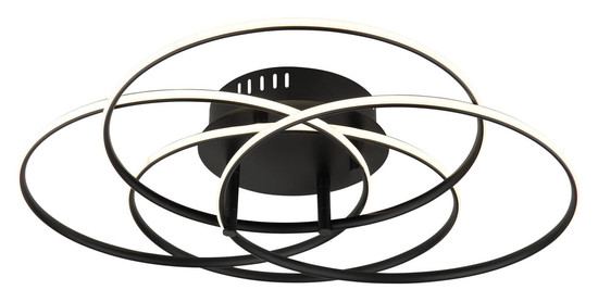 Globo Kombos LED Deckenleuchte 55W Neutralweiß Schwarz Matt, Metall Ø32,9cm 67355-55