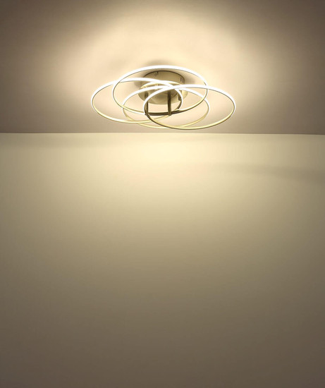 Globo LED Deckenleuchte Kombos 55W neutralweiss Nickel matt Metall Aluminium Ø51,5cm