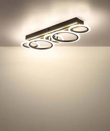 Globo LED Deckenleuchte Blevins 34W CCT warm-/neutral-/tageslichtweiss Schwarz matt Metall 74,5x25cm