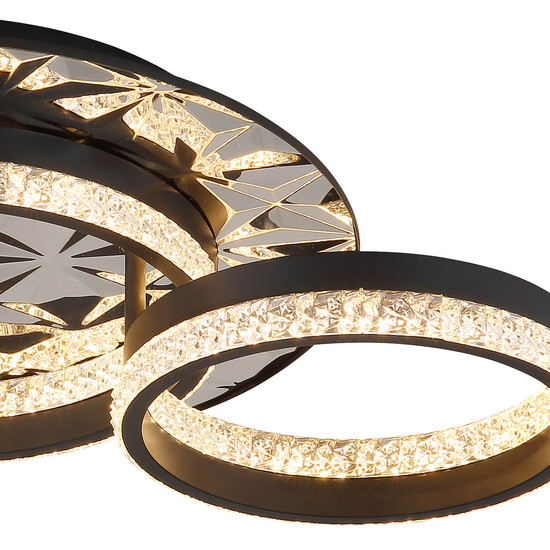 Globo Della Ii LED Deckenleuchte 24W Warmweiß Schwarz Matt, Metall 14cm 67361C