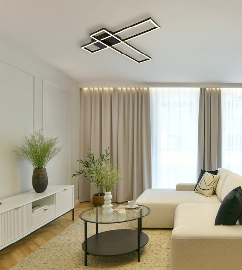 Globo Tatjana LED Deckenleuchte 30W Warmweiß Schwarz Matt 5,6cm 67363-30