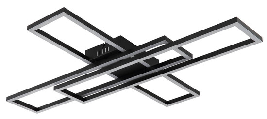 Globo Tatjana LED Deckenleuchte 55W Warmweiß Schwarz Matt 7,4cm 67363-55