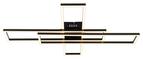 Globo Tatjana LED Deckenleuchte 55W Warmweiß Schwarz Matt 7,4cm 67363-55