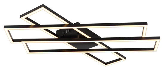 Globo Tatjana LED Deckenleuchte 55W Warmweiß Schwarz Matt 7,4cm 67363-55