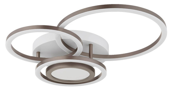 Globo LED Deckenleuchte Randell 40W warmweiss Weiß matt kaffeefarben matt Metall 49x39cm
