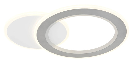 Globo LED Deckenleuchte Mavis 21W dimmbar Fernbedienung CCT warm-/tageslichtweiss Weiß matt gebürstet Metall Aluminium 51x38cm