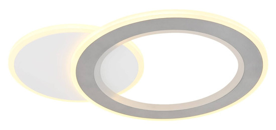 Globo LED Deckenleuchte Mavis 21W dimmbar Fernbedienung CCT warm-/tageslichtweiss Weiß matt gebürstet Metall Aluminium 51x38cm