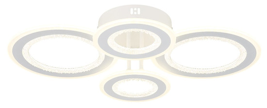 Globo LED Deckenleuchte Anthony 54W CCT warm-/neutral-/tageslichtweiss Weiß matt klar Metall Acrylkristalle 59x42cm