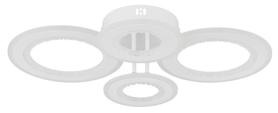 Globo LED Deckenleuchte Anthony 54W CCT warm-/neutral-/tageslichtweiss Weiß matt klar Metall Acrylkristalle 59x42cm