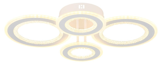 Globo LED Deckenleuchte Anthony 54W CCT warm-/neutral-/tageslichtweiss Weiß matt klar Metall Acrylkristalle 59x42cm