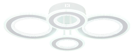 Globo LED Deckenleuchte Anthony 54W CCT warm-/neutral-/tageslichtweiss Weiß matt klar Metall Acrylkristalle 59x42cm