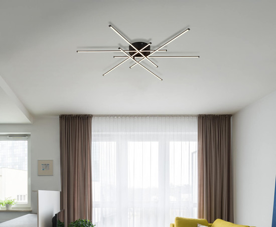 Globo Lawson LED Deckenleuchte 40W Warmweiß Schwarz Matt, Metall 7,7cm 67380-40