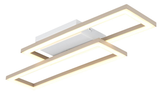 Globo LED Deckenleuchte Wilton 16W CCT warm-/neutral-/tageslichtweiss Weiß matt sandfarben matt 55x15,5cm