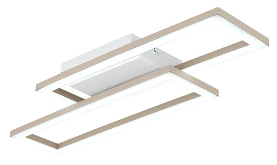 Globo LED Deckenleuchte Wilton 16W CCT warm-/neutral-/tageslichtweiss Weiß matt sandfarben matt 55x15,5cm