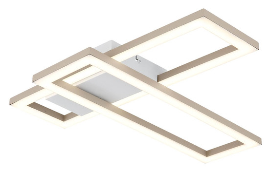 Globo LED Deckenleuchte Wilton 16W CCT warm-/neutral-/tageslichtweiss Weiß matt sandfarben matt 55x15,5cm