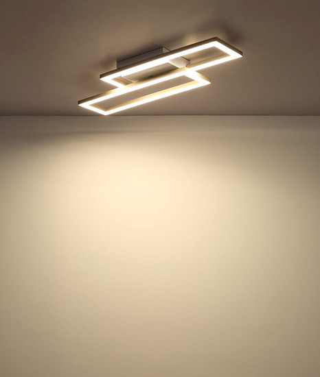 Globo LED Deckenleuchte Wilton 16W CCT warm-/neutral-/tageslichtweiss Weiß matt sandfarben matt 55x15,5cm