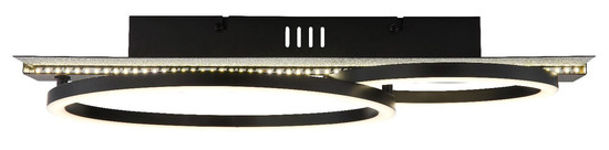 Globo LED Deckenleuchte Norberto 30W neutralweiss Schwarz matt Metall 48x30cm