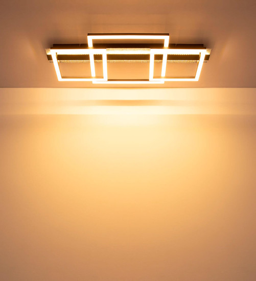 Globo LED Deckenleuchte Estrada 40W warmweiss Schwarz matt Metall 70x33cm