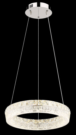 Globo LED Pendelleuchte Laurel 24W dimmbar Fernbedienung CCT warm-/tageslichtweiss Verchromt Metall Ø40cm