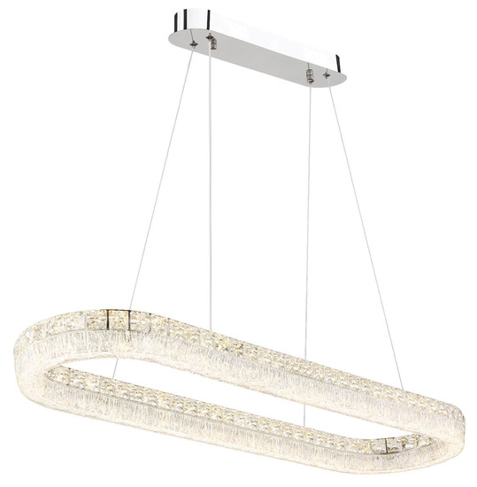 Globo LED Pendelleuchte Laurel 40W dimmbar Fernbedienung CCT warm-/tageslichtweiss Verchromt Metall 120x100cm