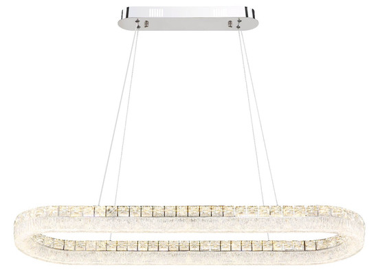 Globo LED Pendelleuchte Laurel 40W dimmbar Fernbedienung CCT warm-/tageslichtweiss Verchromt Metall 120x100cm