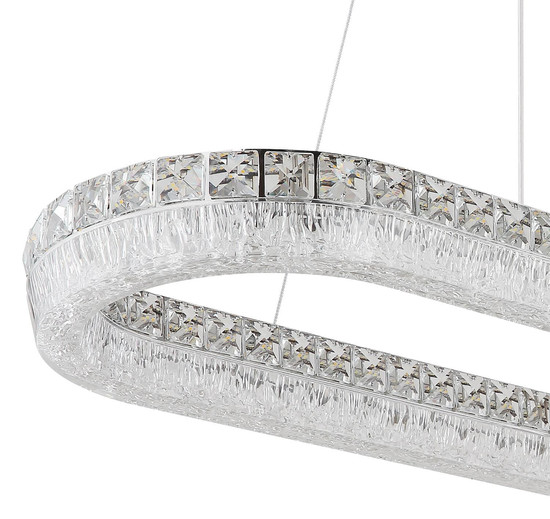 Globo LED Pendelleuchte Laurel 40W dimmbar Fernbedienung CCT warm-/tageslichtweiss Verchromt Metall 120x100cm