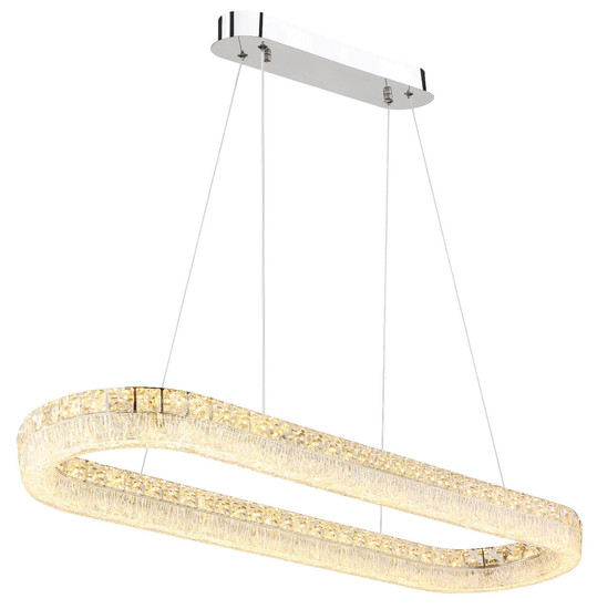 Globo LED Pendelleuchte Laurel 40W dimmbar Fernbedienung CCT warm-/tageslichtweiss Verchromt Metall 120x100cm