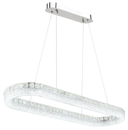Globo LED Pendelleuchte Laurel 40W dimmbar Fernbedienung CCT warm-/tageslichtweiss Verchromt Metall 120x100cm