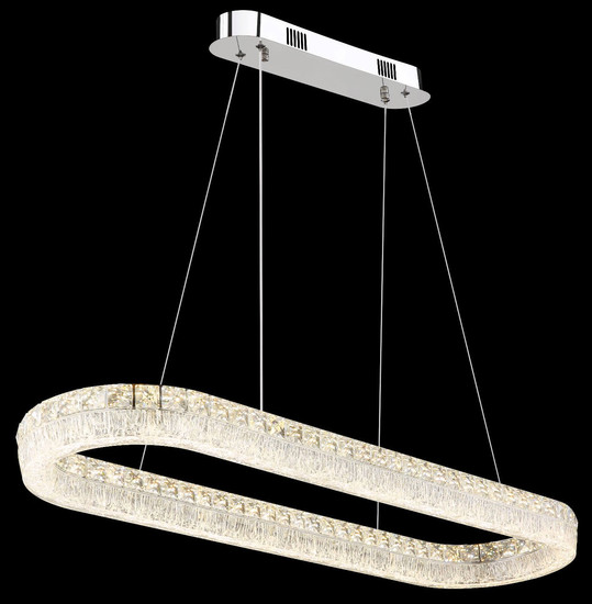 Globo LED Pendelleuchte Laurel 40W dimmbar Fernbedienung CCT warm-/tageslichtweiss Verchromt Metall 120x100cm