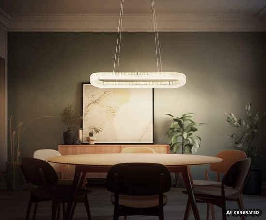 Globo LED Pendelleuchte Laurel 40W dimmbar Fernbedienung CCT warm-/tageslichtweiss Verchromt Metall 120x100cm