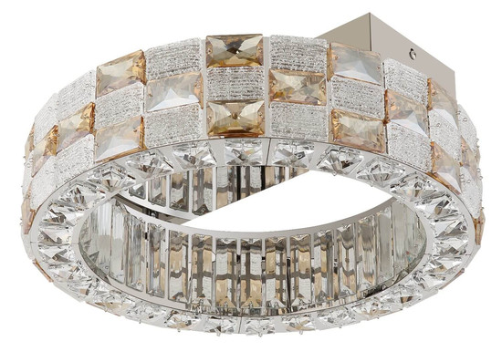 Globo LED Deckenleuchte Lidia 24W dimmbar Fernbedienung CCT warm-/tageslichtweiss Verchromt klar Metall Glaskristalle Ø40cm