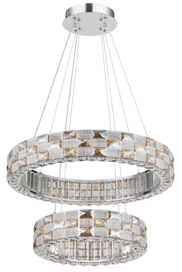 Globo LED Pendelleuchte Lidia 55W dimmbar Fernbedienung CCT warm-/tageslichtweiss Verchromt klar Metall Glaskristalle Ø61cm