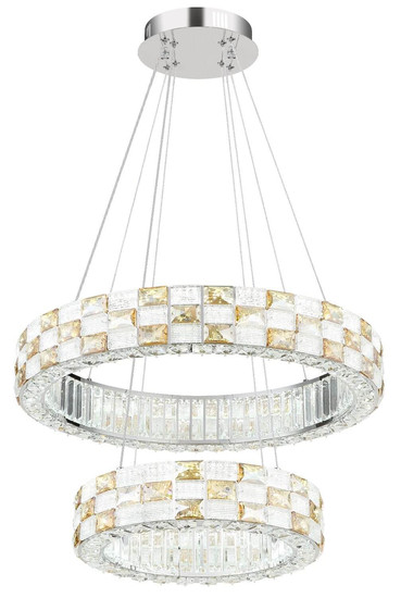 Globo LED Pendelleuchte Lidia 55W dimmbar Fernbedienung CCT warm-/tageslichtweiss Verchromt klar Metall Glaskristalle Ø61cm