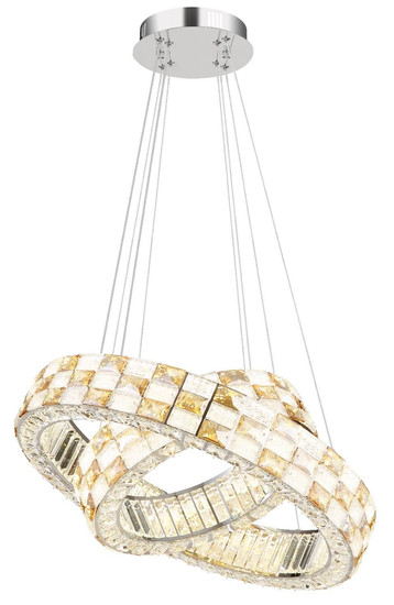 Globo LED Pendelleuchte Lidia 55W dimmbar Fernbedienung CCT warm-/tageslichtweiss Verchromt klar Metall Glaskristalle Ø61cm
