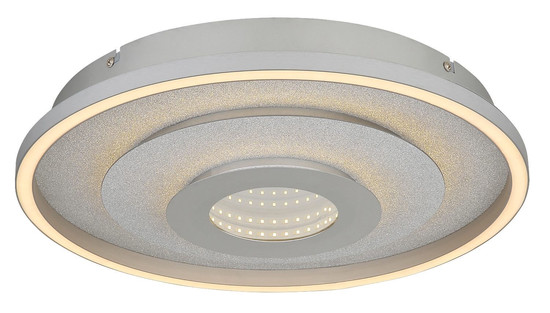 Globo LED Deckenleuchte Miles 30W CCT warm-/neutral-/tageslichtweiss Silberfarben gebürstet Metall Aluminium Ø40cm
